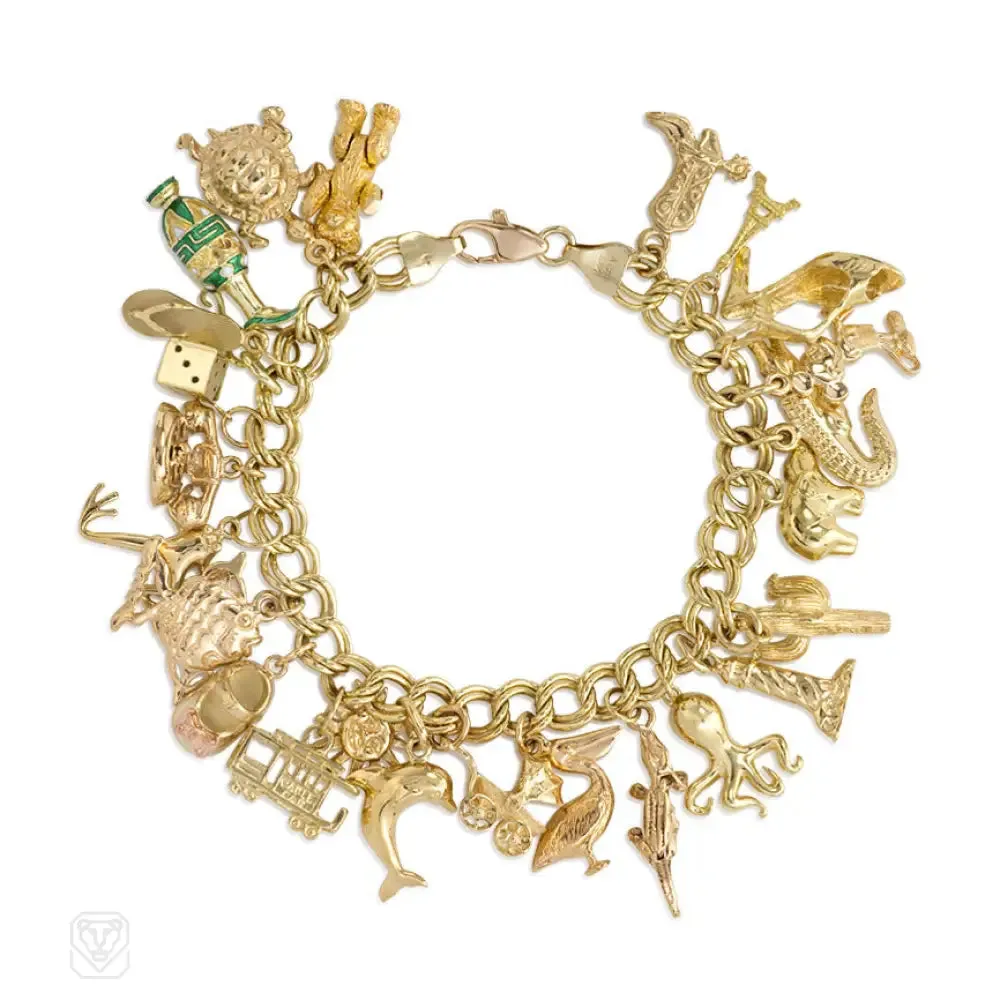 1960s gold charm bracelet