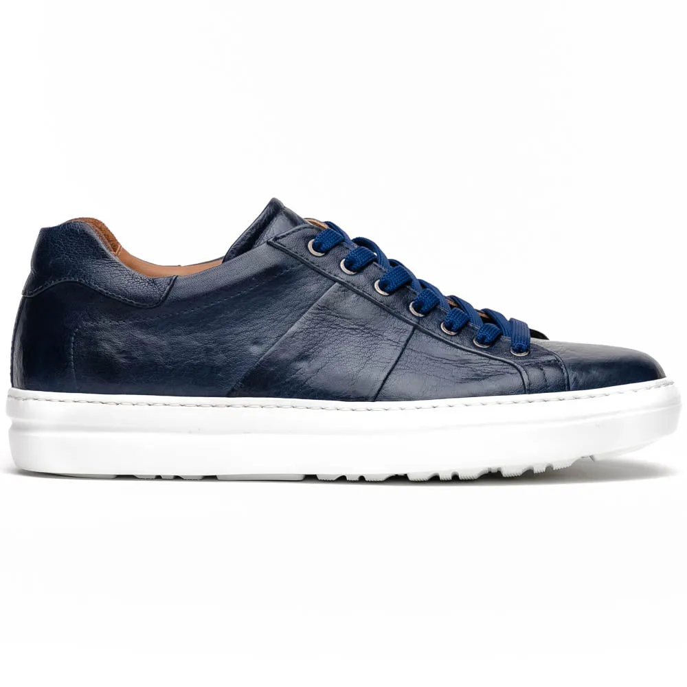 65-348-NVY Vivo Italian Tumbled Calfskin Sneaker Navy