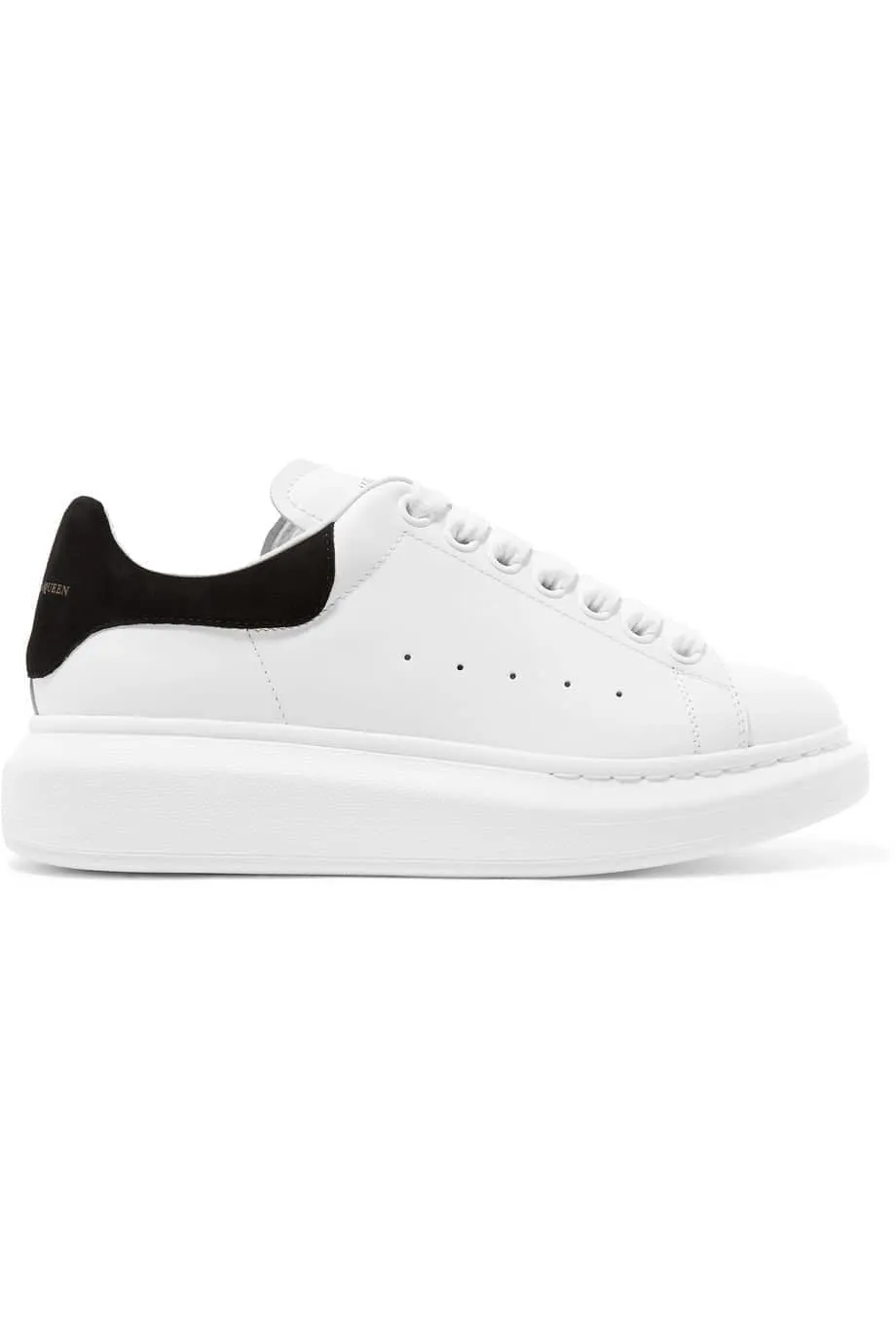 White/Black Alexander McQueen Oversized Low Top Suede Sneaker - Optimized for E-Commerce