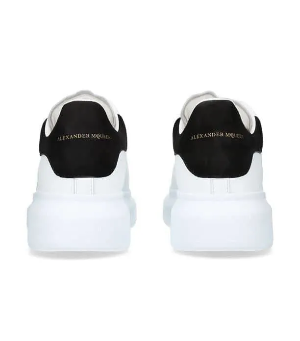 White/Black Alexander McQueen Oversized Low Top Suede Sneaker - Optimized for E-Commerce