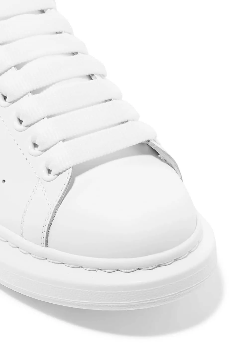 White/Black Alexander McQueen Oversized Low Top Suede Sneaker - Optimized for E-Commerce