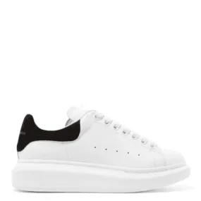 White/Black Alexander McQueen Oversized Low Top Suede Sneaker - Optimized for E-Commerce