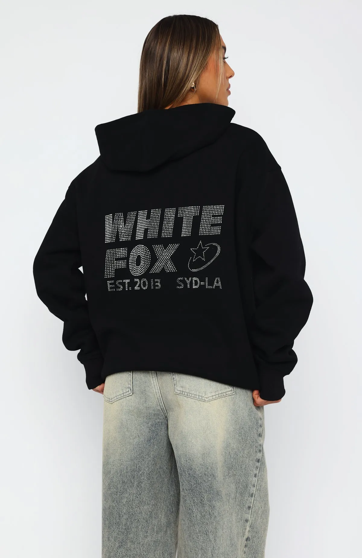 Black Oversized Always Shining Hoodie