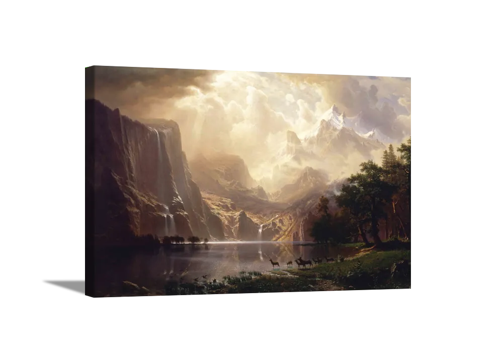 Among The Sierra Nevada | Albert Bierstadt Masters Classic Art in Gallery Wrapped Canvas | Various Sizes