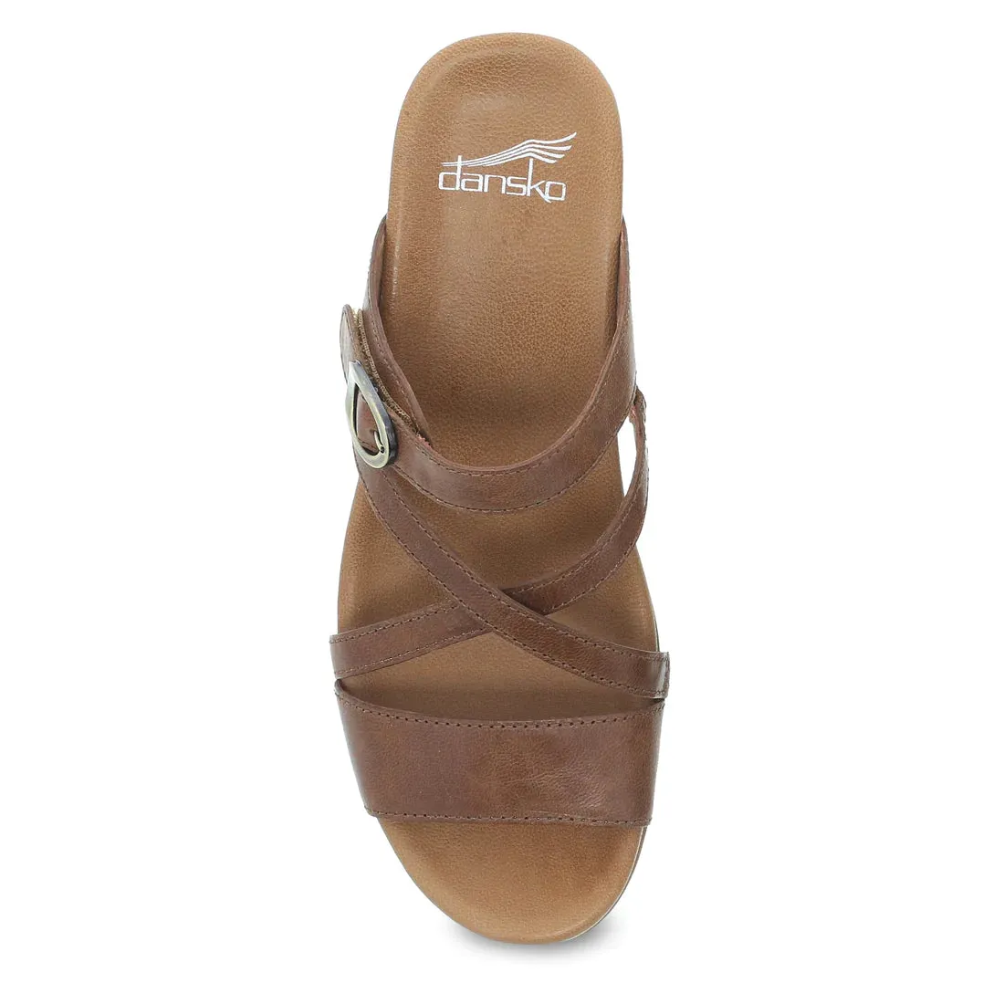 Ana Strappy Slide Wedge in Tan