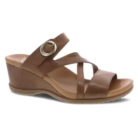 Ana Strappy Slide Wedge in Tan