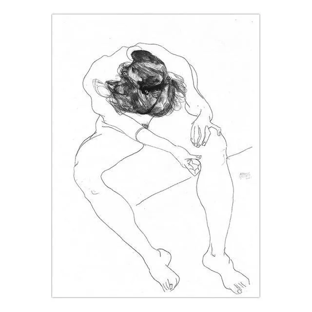 Austrian Egon Schiele Line Figure Painting Posters