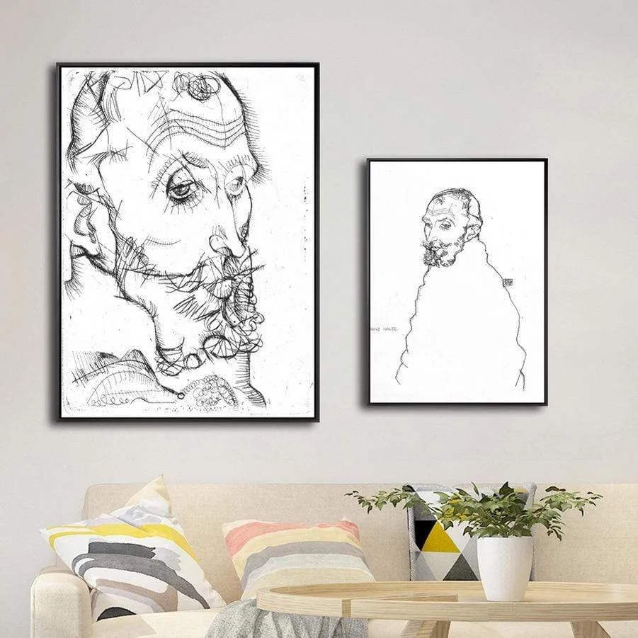 Austrian Egon Schiele Line Figure Painting Posters