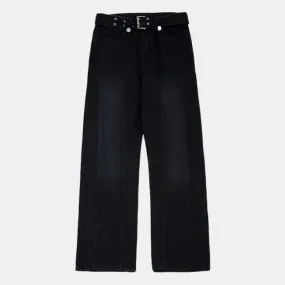 Belt | Straight Black Jeans with Belt