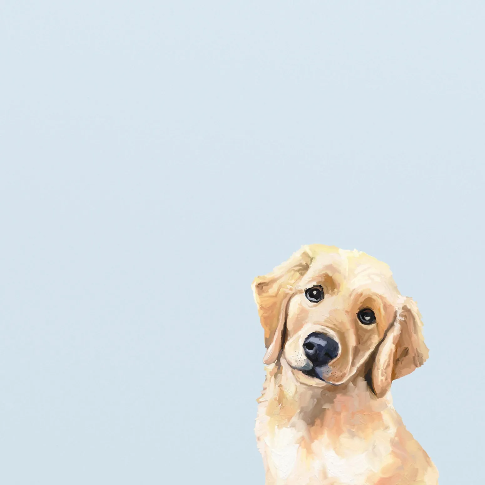 Best Friend - Golden Puppy Canvas Wall Art