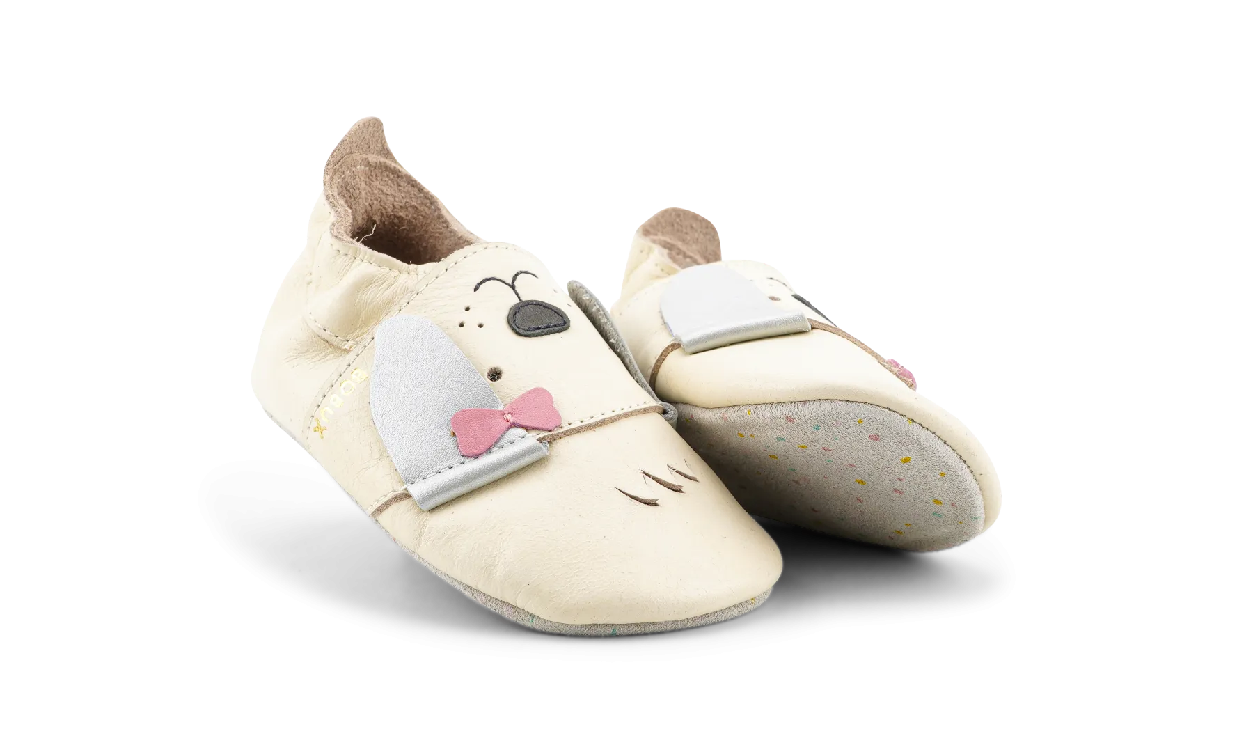 Bobux Soft Sole Little Bow Pup - Vanilla