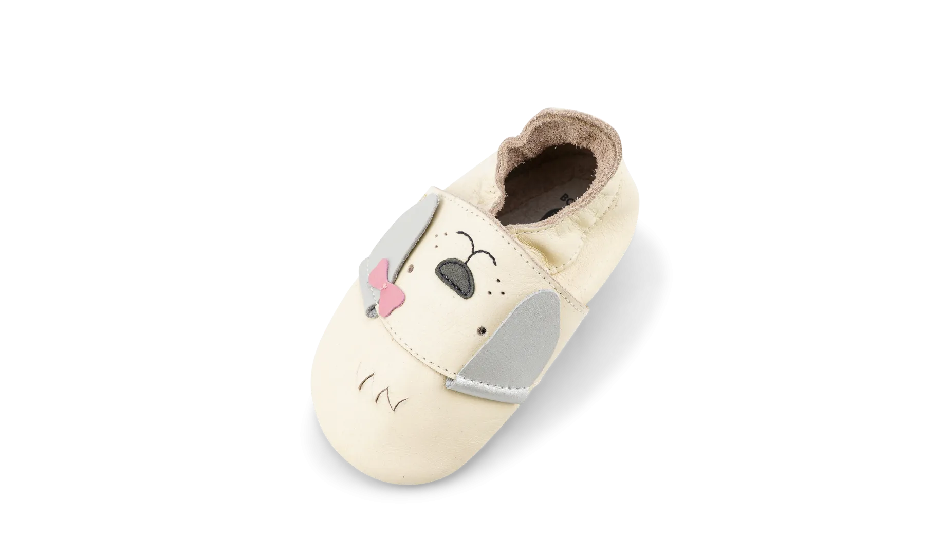 Bobux Soft Sole Little Bow Pup - Vanilla