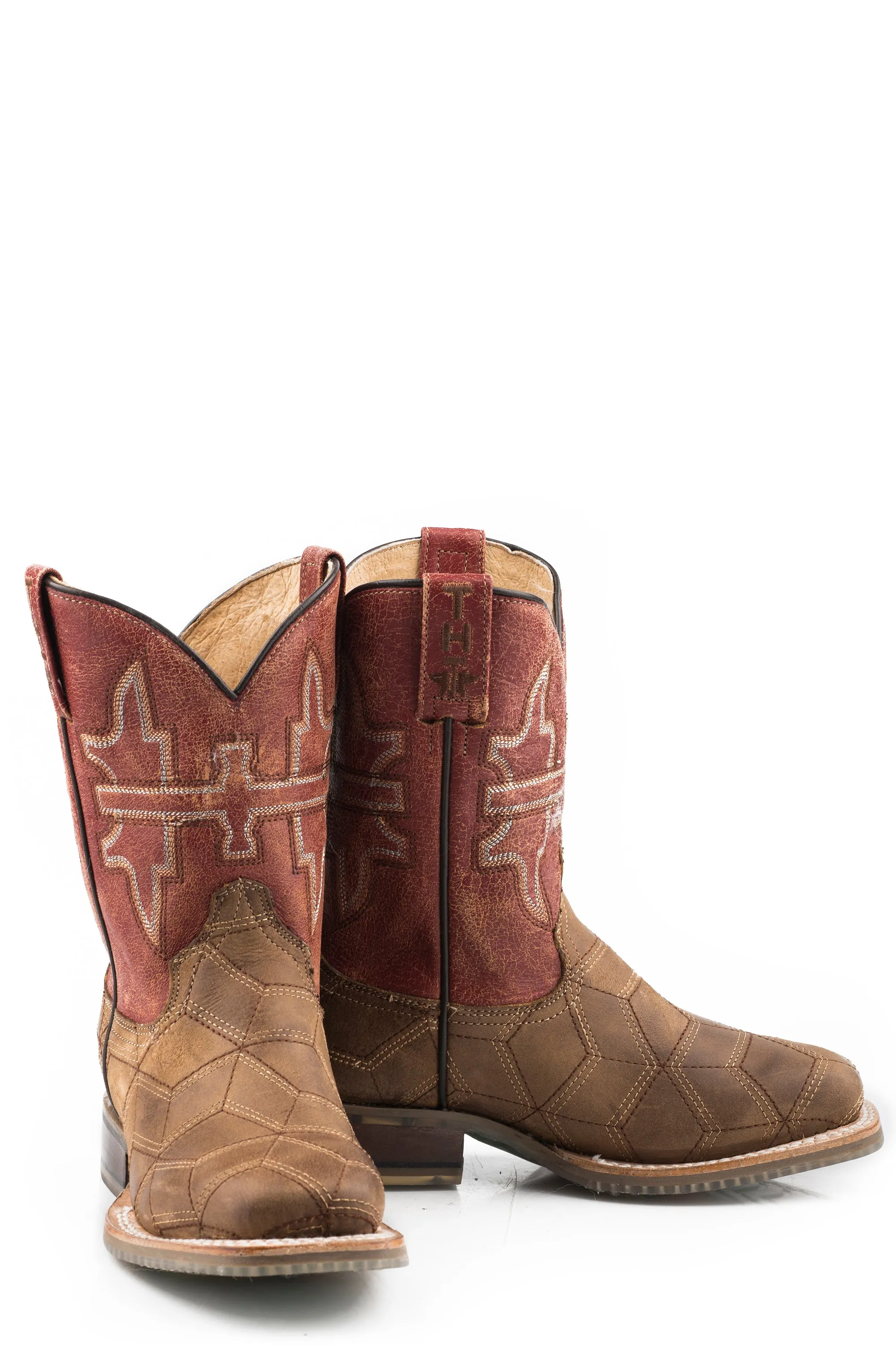 Boys Tin Haul "3D Illusion" Western Square Toe Boot