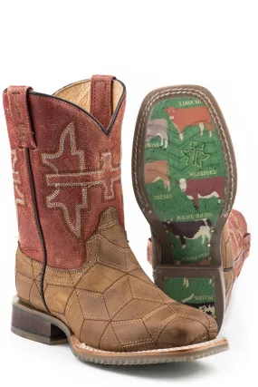 Boys Tin Haul "3D Illusion" Western Square Toe Boot