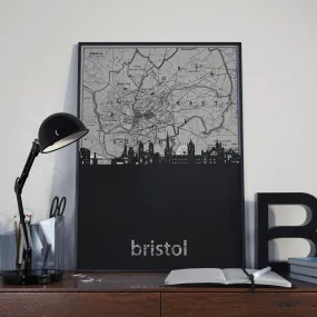 Bristol Map Custom Printing, Home Decor, Wall Hanging, Custom Canvas, Bristol Map Art