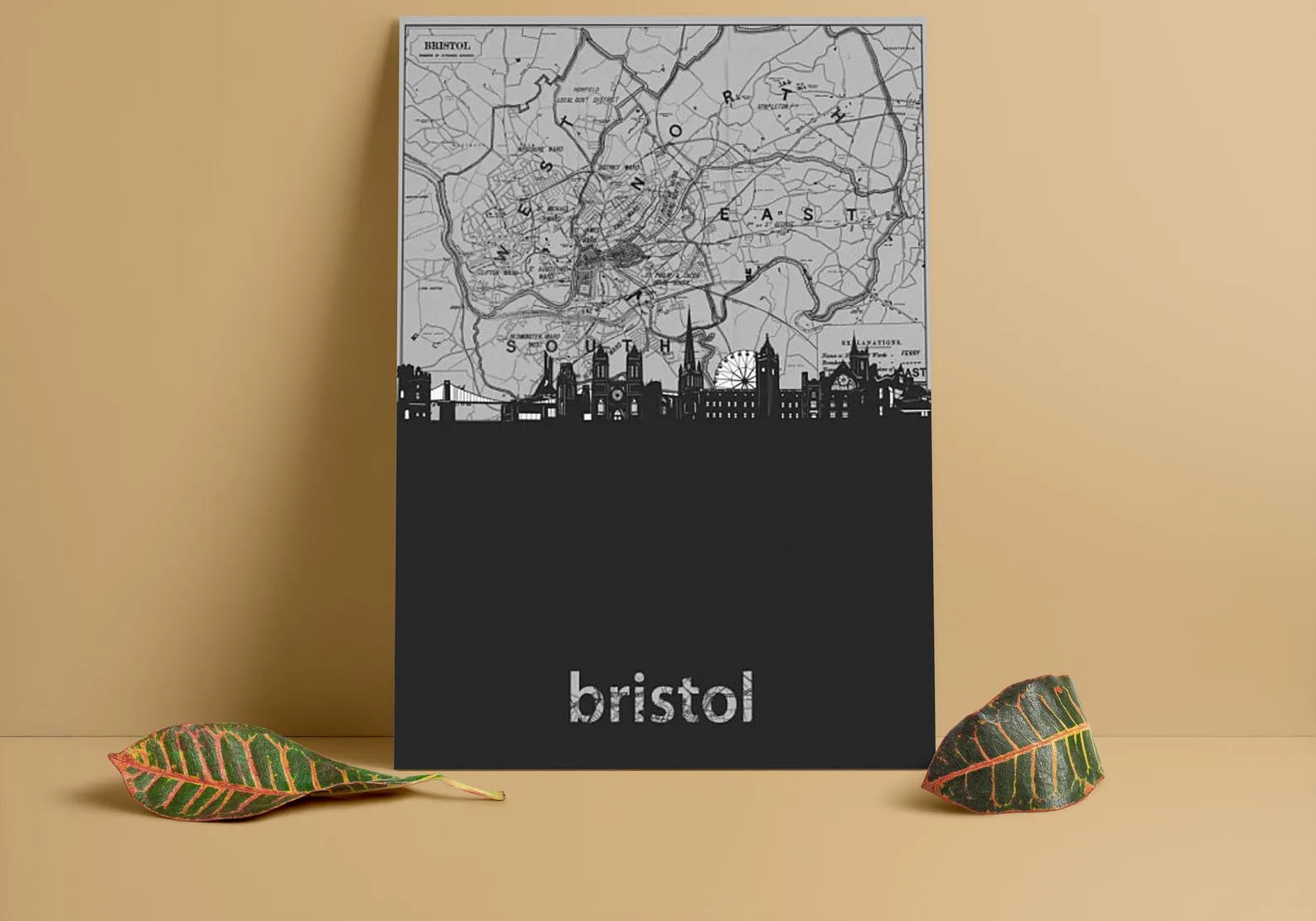 Bristol Map Custom Printing, Home Decor, Wall Hanging, Custom Canvas, Bristol Map Art