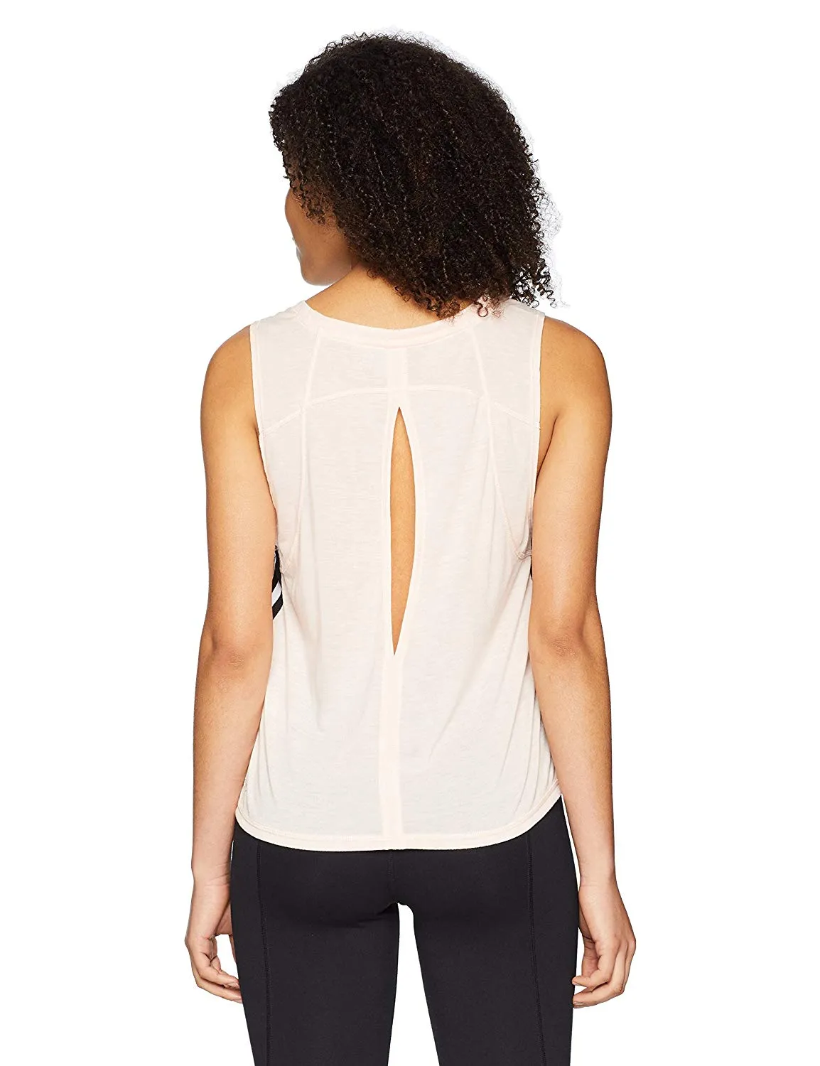 Calvin Klein Performance Women's Open Back Cropped Tank Top, Seashell, XL