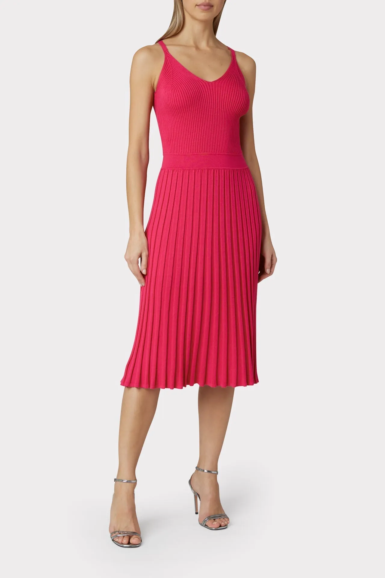 Cami Top Pleated Midi Dress