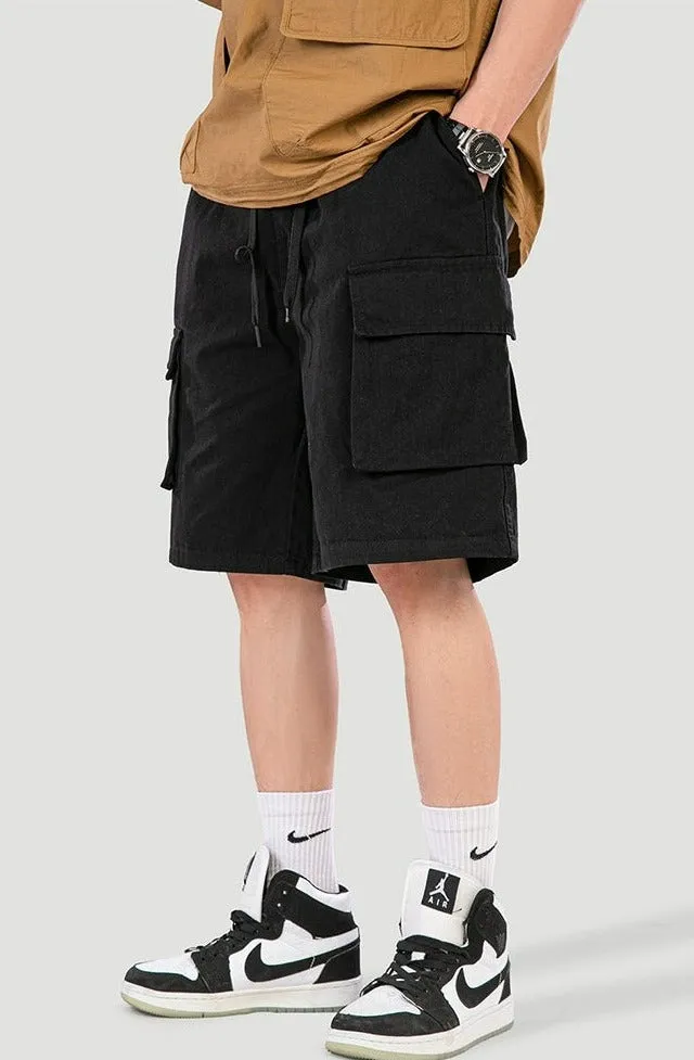 Cargo Utility Shorts with Drawstring Waist