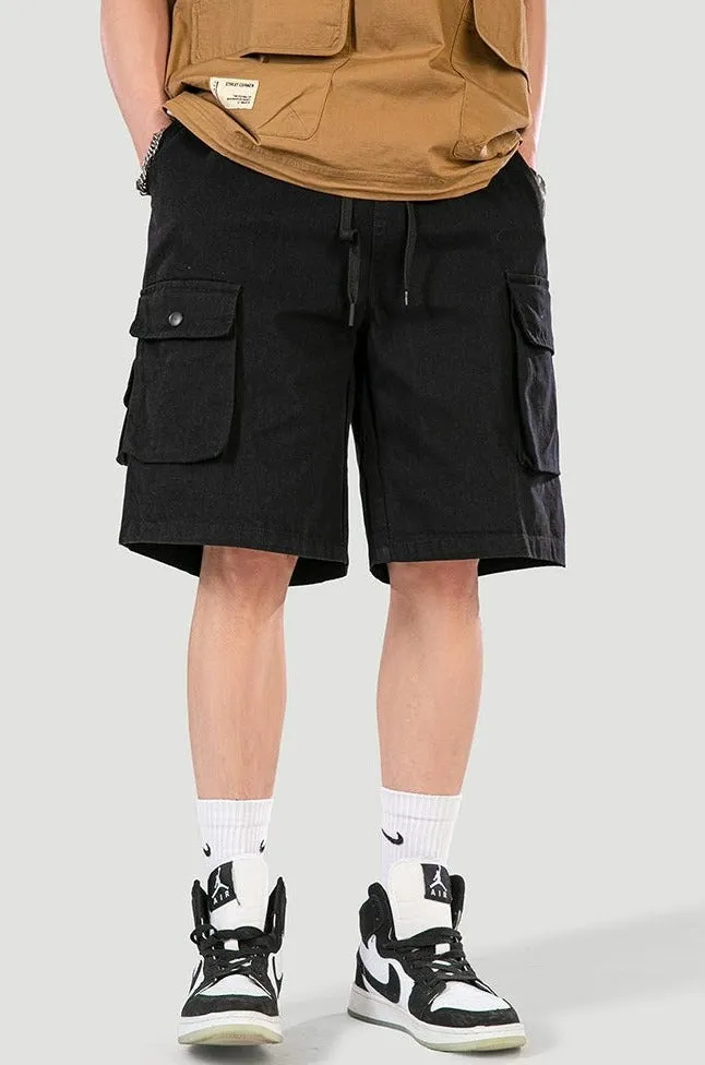 Cargo Utility Shorts with Drawstring Waist