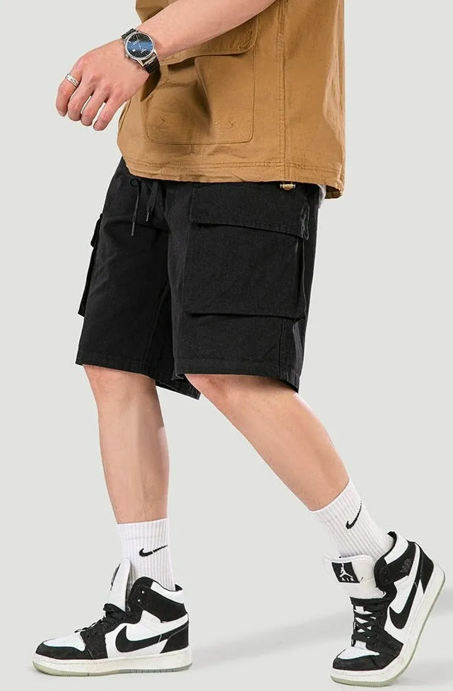 Cargo Utility Shorts with Drawstring Waist