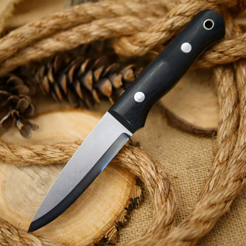 Classic: Black Canvas Micarta with Stonewash Finish