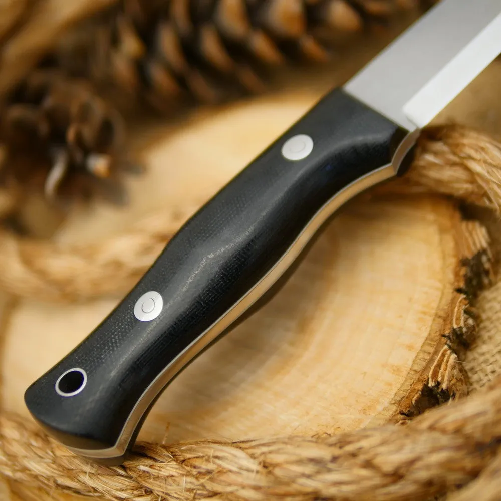 Classic: Black Canvas Micarta with Stonewash Finish