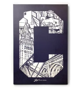 Cleveland C Landmarks Graphic Canvas Artwork