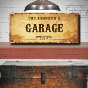 Custom Vintage Garage Sign, Ready to Hang