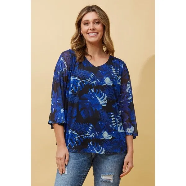 DILLIANA LEAF PRINT TOP