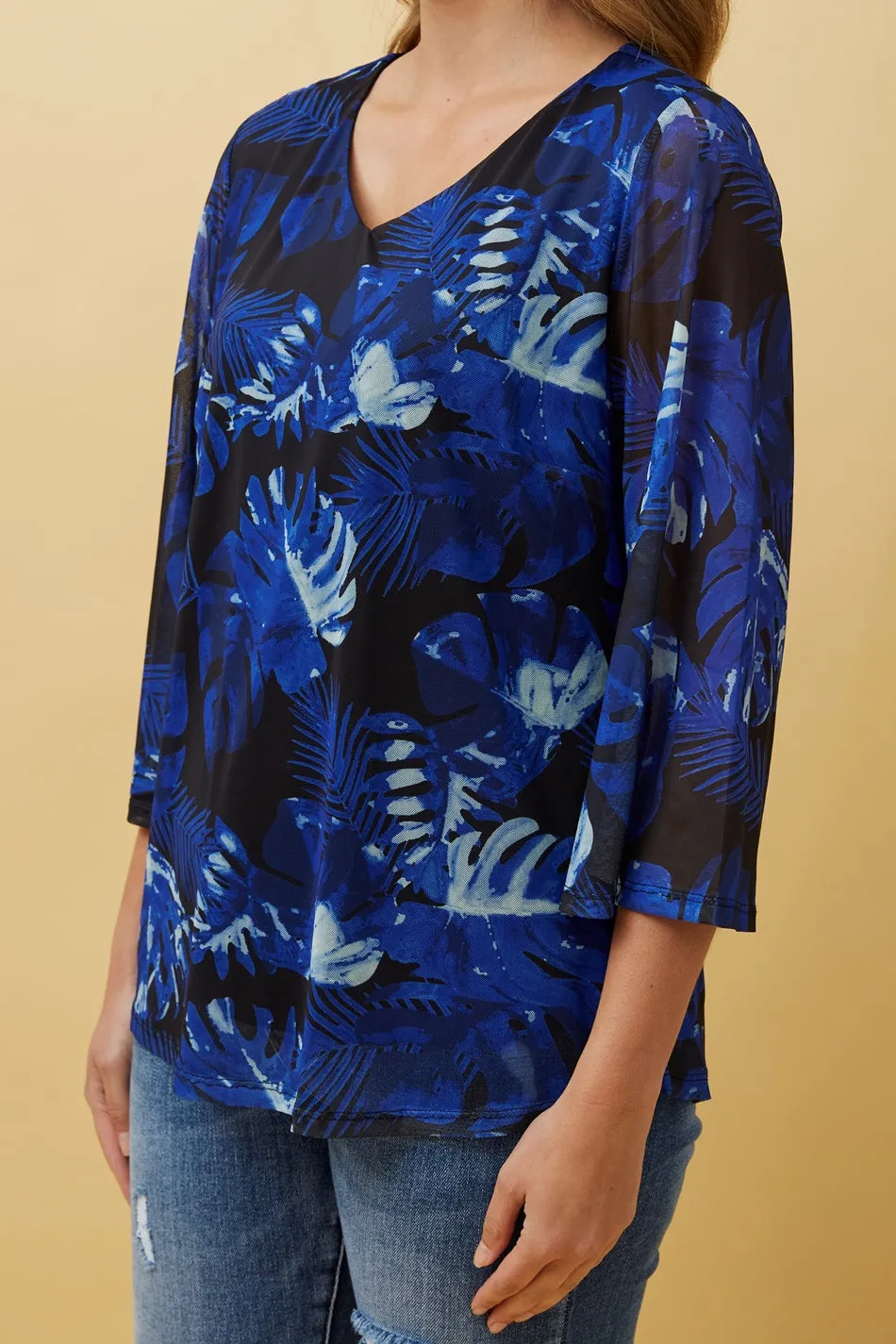 DILLIANA LEAF PRINT TOP