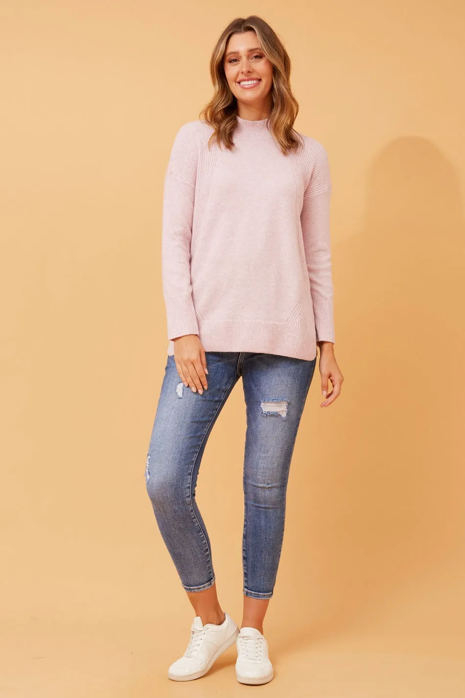 FAIZA HIGH NECK KNIT JUMPER