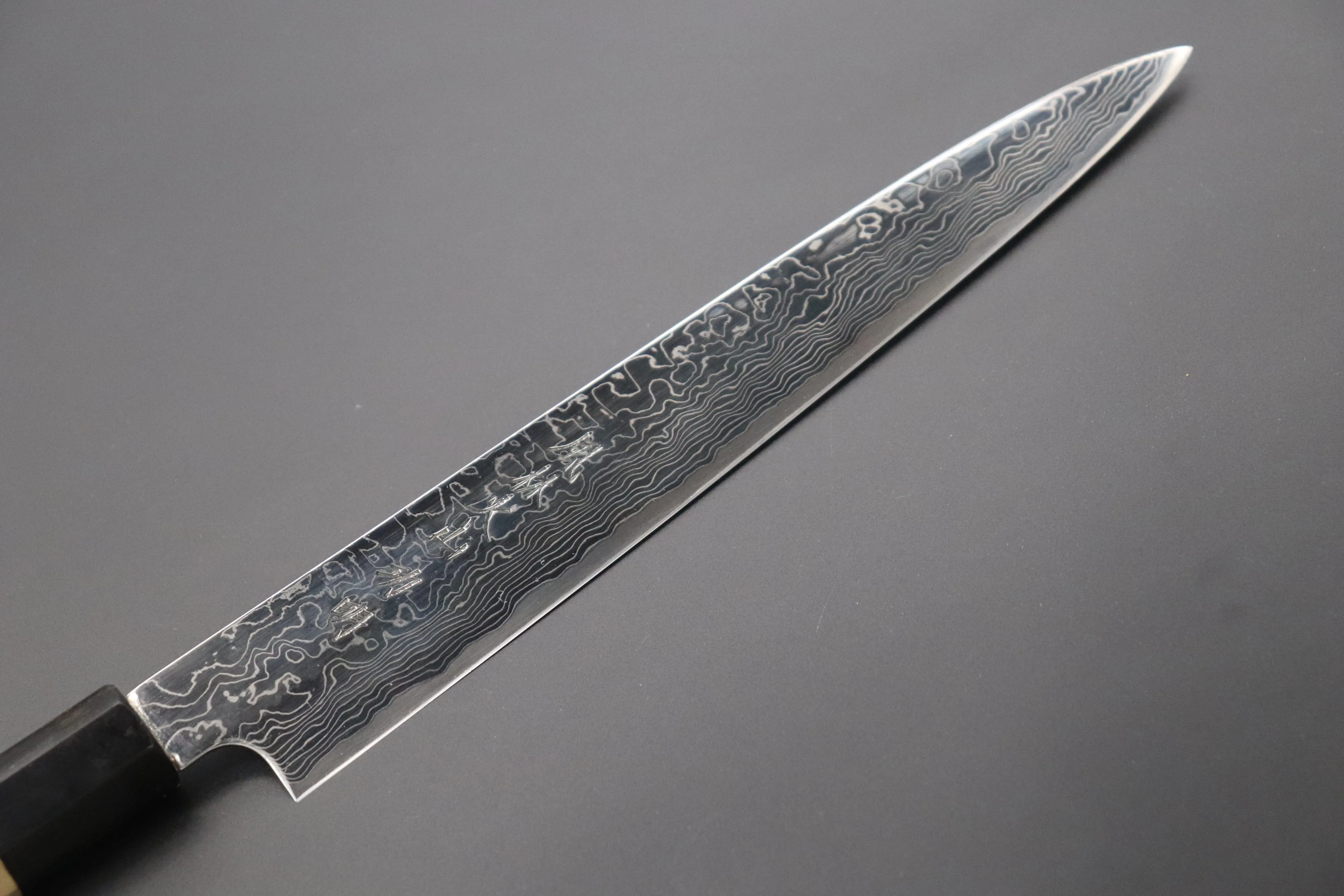 Fu-Rin-Ka-Zan R-2 Damascus Wa Series Wa Sujihiki (240mm and 270mm, 2 sizes) Octagonal Magnolia Wood Handle