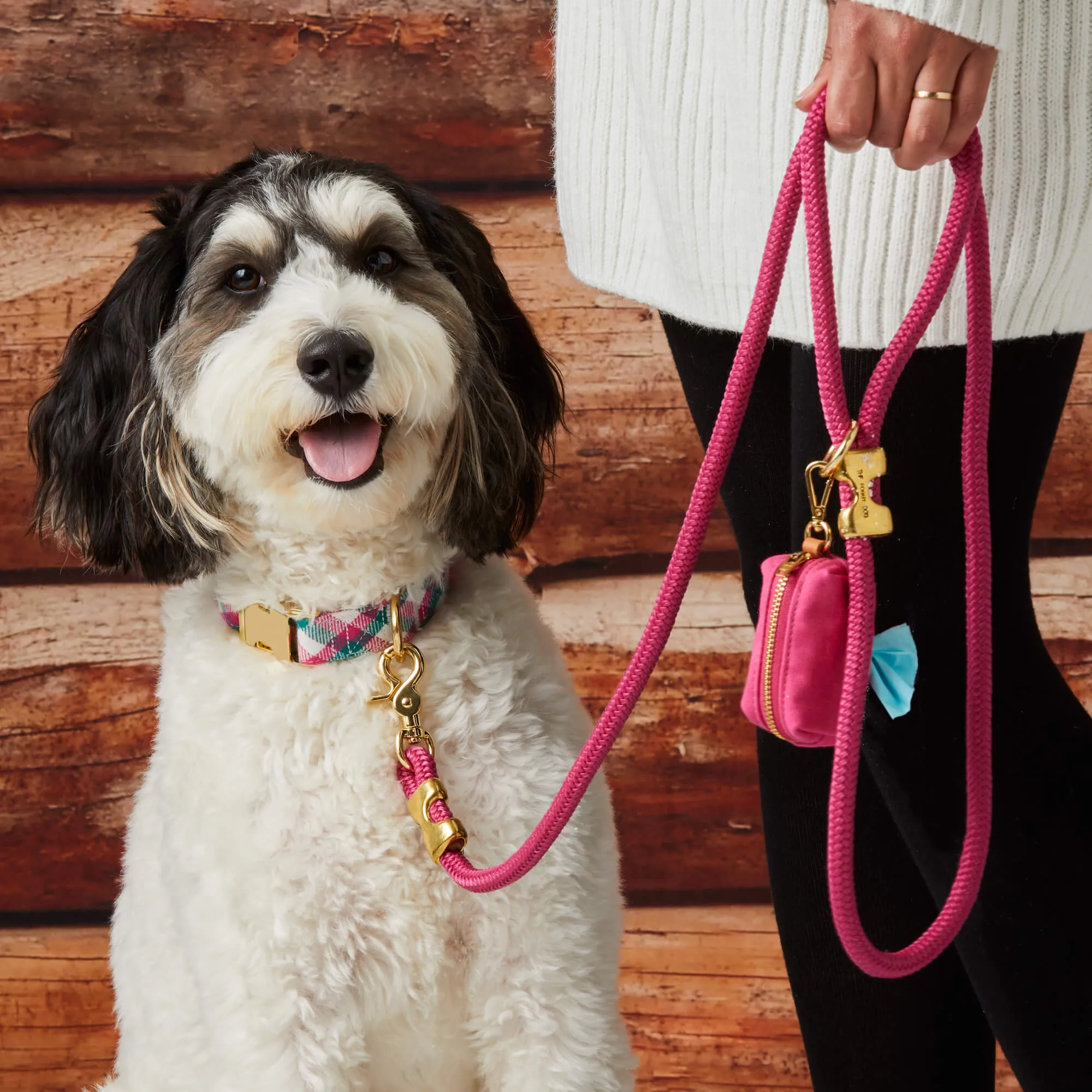 Hot Pink Waxed Canvas Waste Bag Dispenser