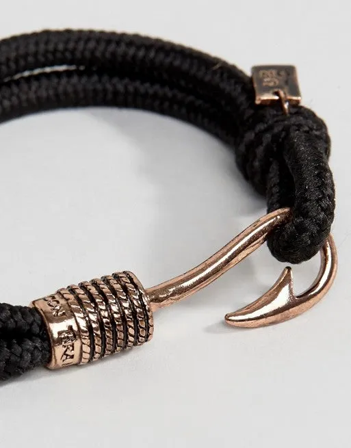 Icon Brand Hook Cord Bracelet, Black