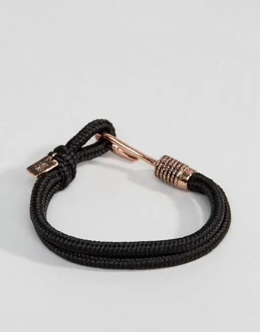 Icon Brand Hook Cord Bracelet, Black