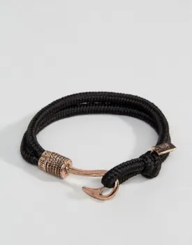 Icon Brand Hook Cord Bracelet, Black