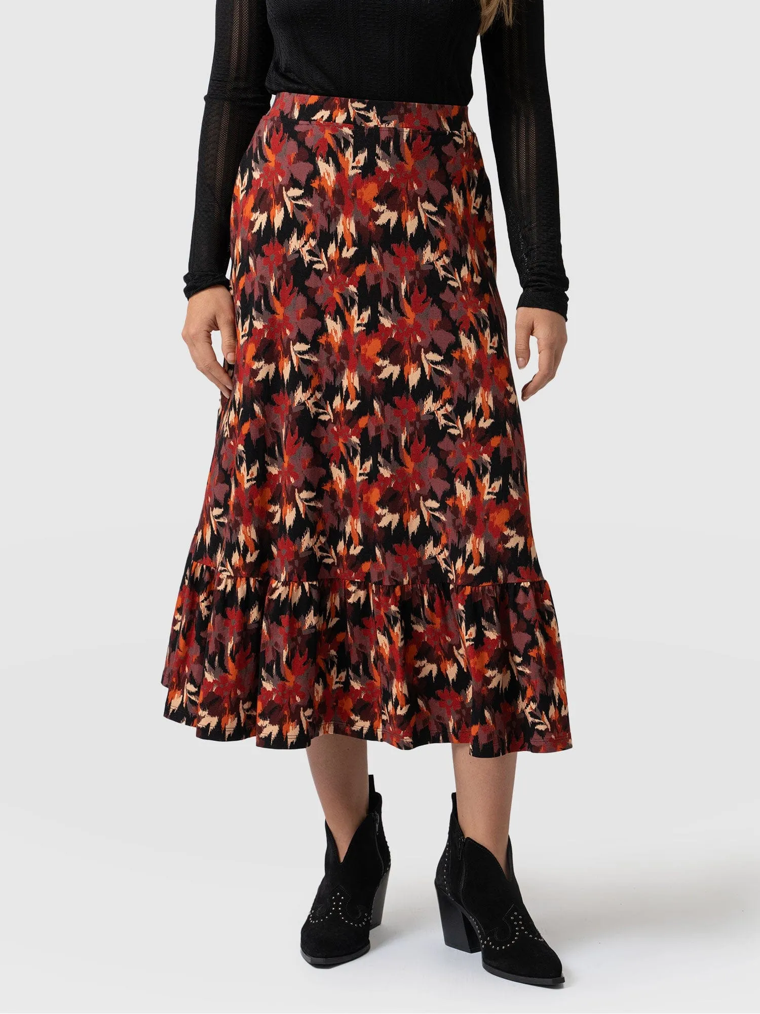 Jersey Riley Skirt - Earthy Bloom