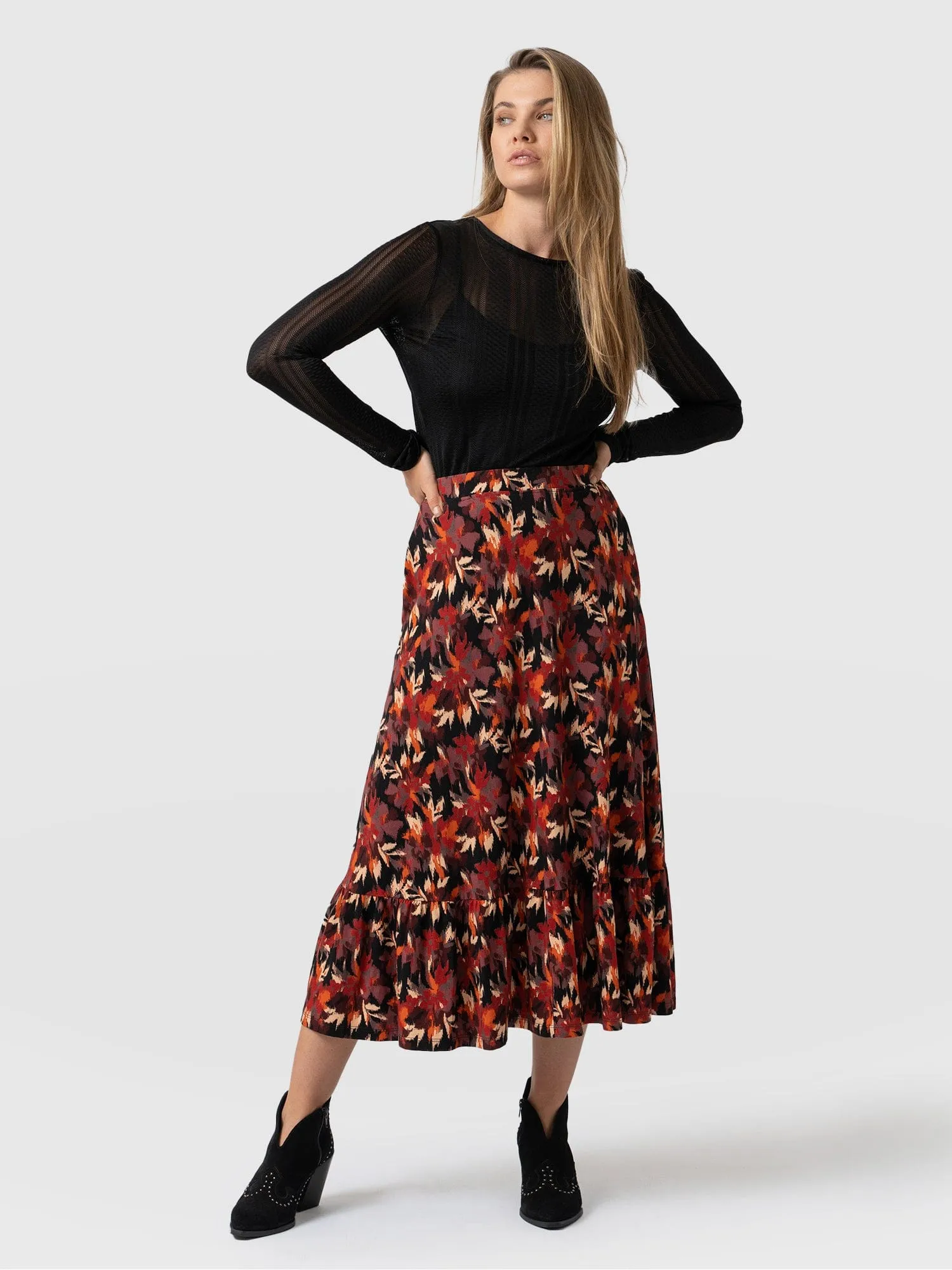 Jersey Riley Skirt - Earthy Bloom