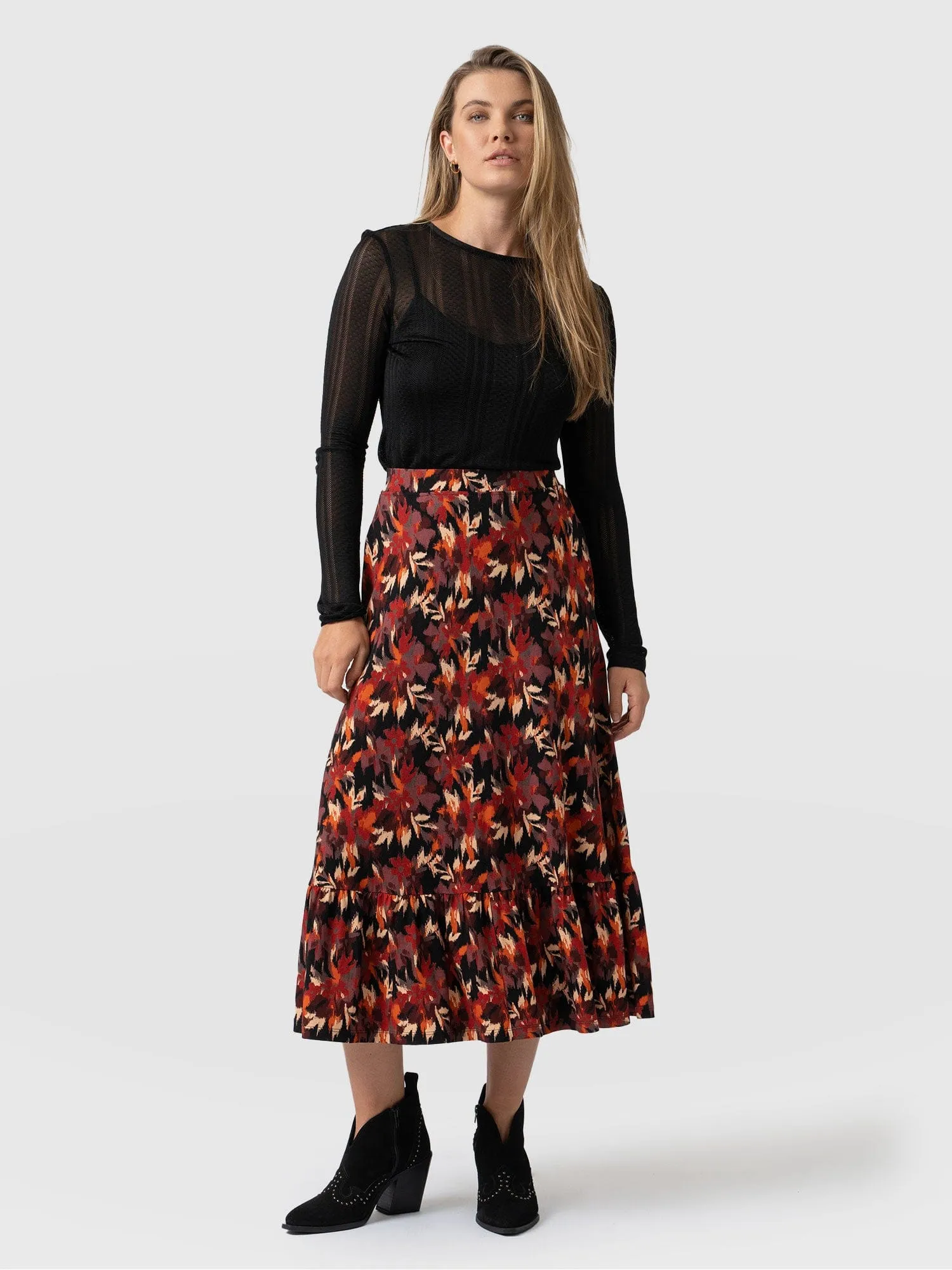 Jersey Riley Skirt - Earthy Bloom