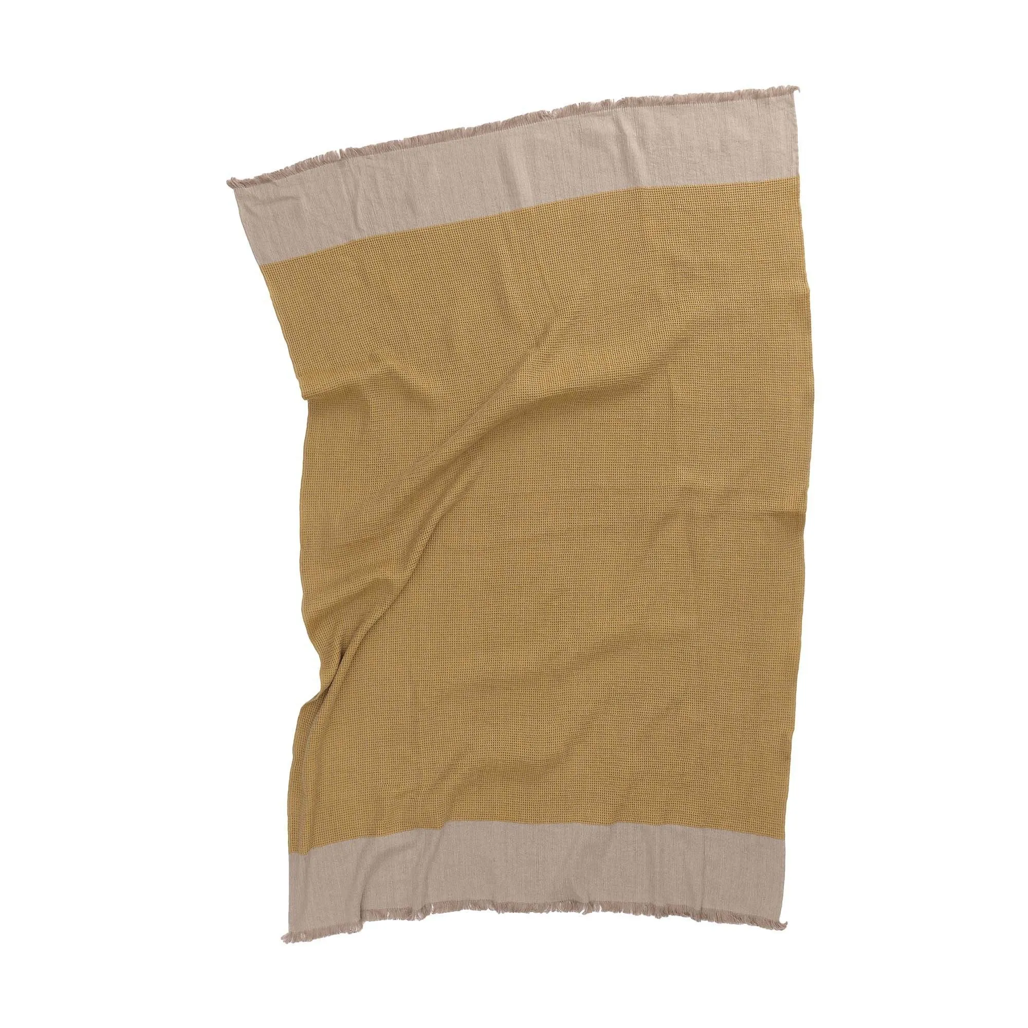 Kovai european linen Blanket [Bright mustard/Natural]