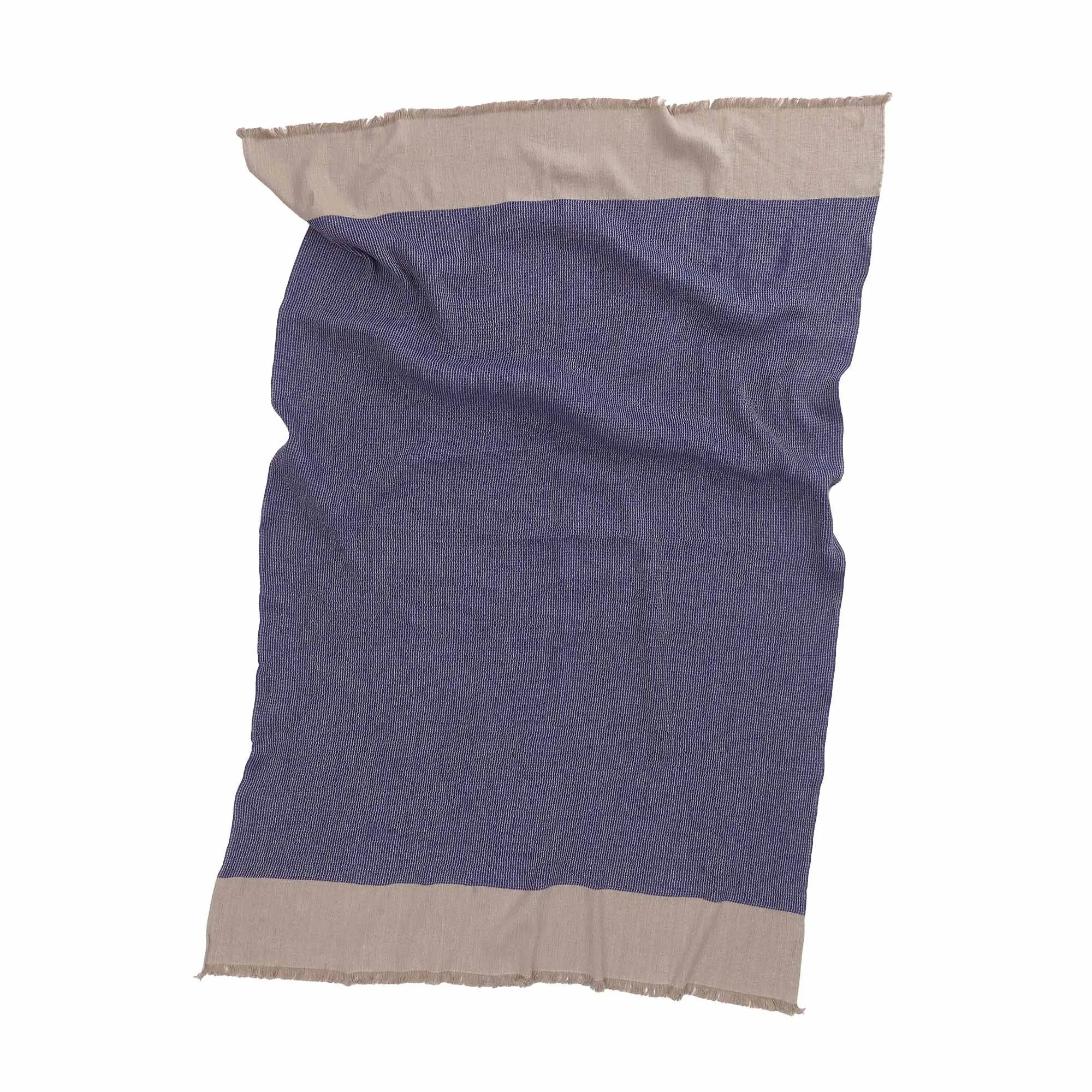 Kovai european linen Blanket [Ultramarine/Natural]