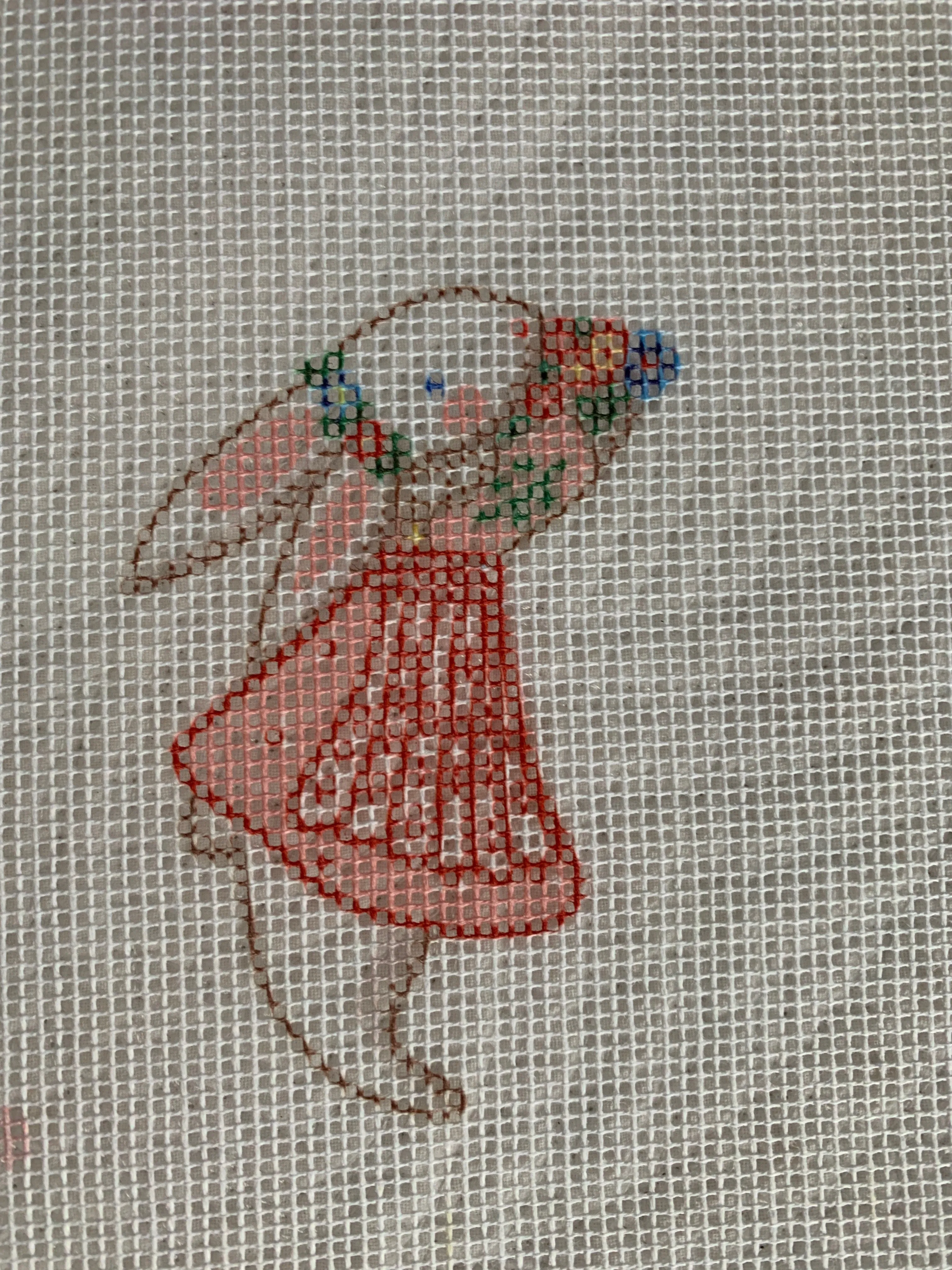 Large Needlepoint Girl Bunny