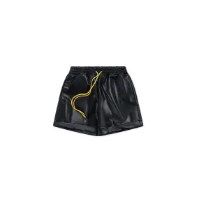 Leather Script Shorts