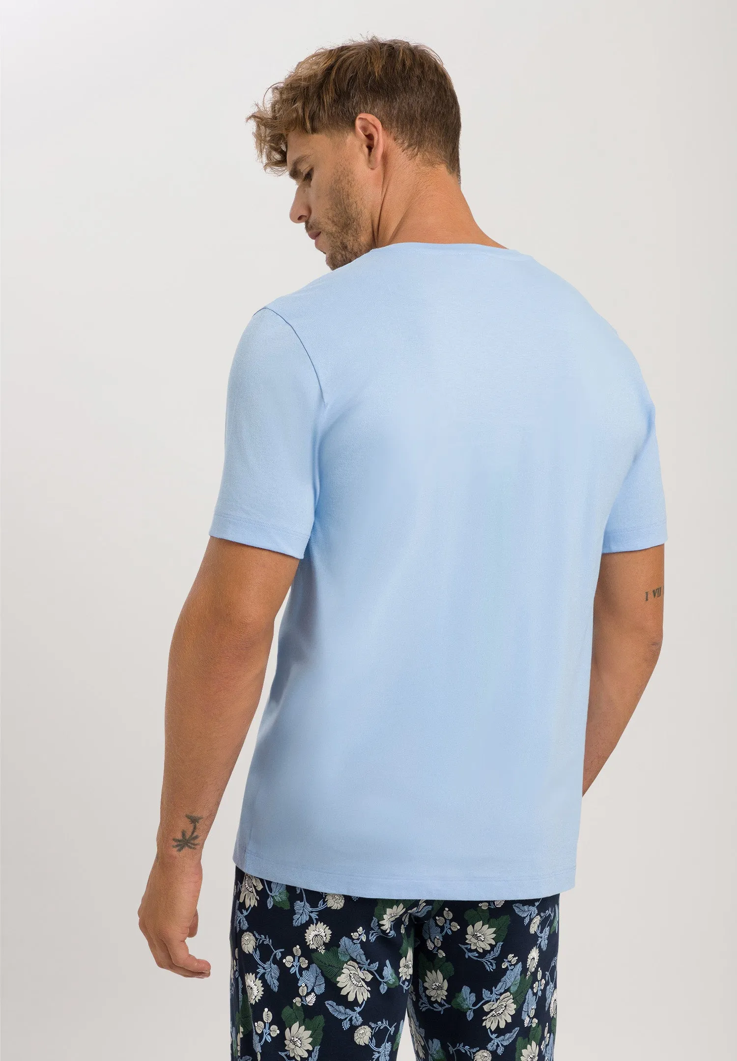 Living Shirts Jersey Cotton Crew Neck T-Shirt | Placid Blue 75050-2531