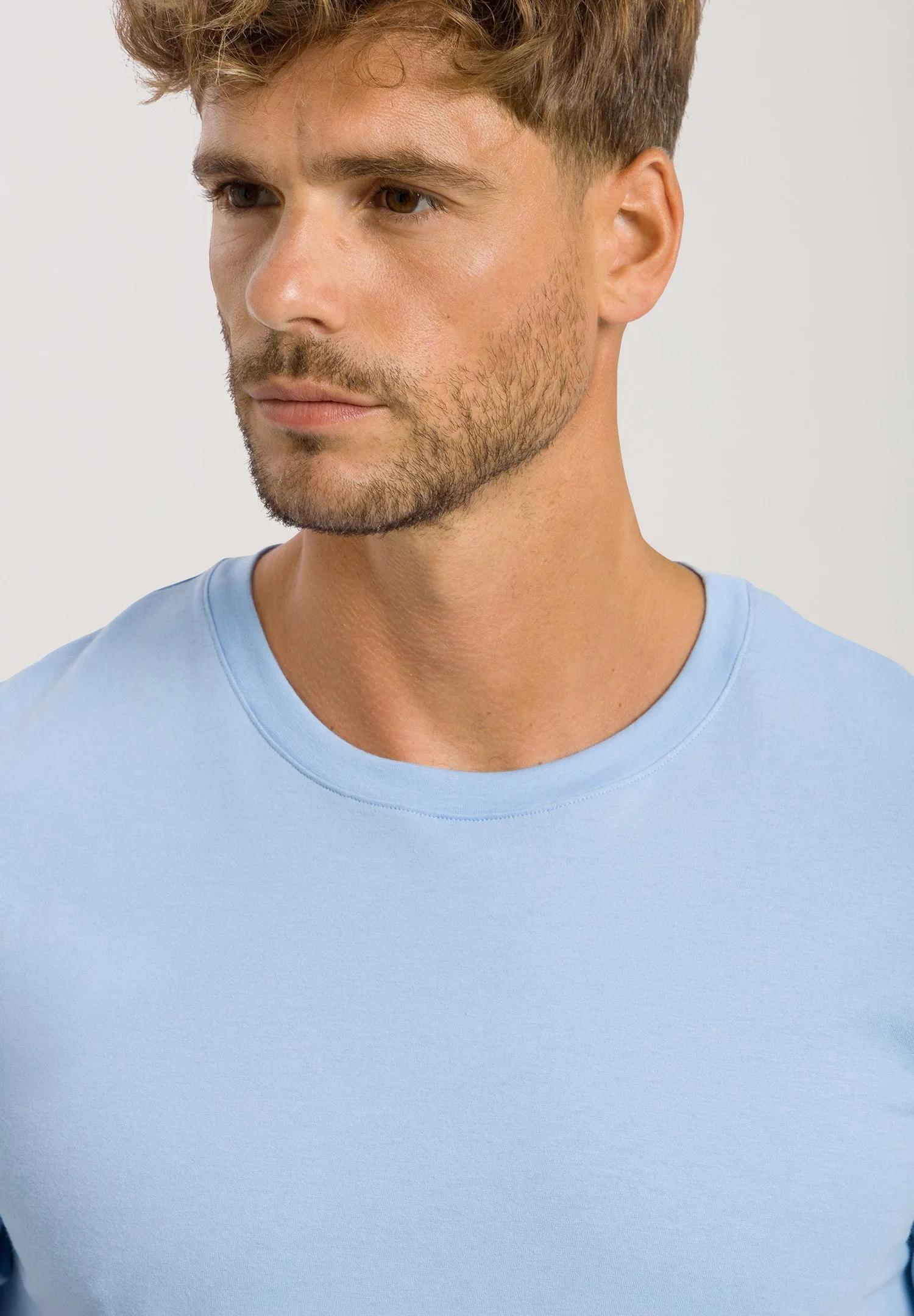 Living Shirts Jersey Cotton Crew Neck T-Shirt | Placid Blue 75050-2531