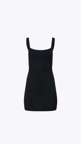 Low Back Dress with Bodysuit - Black