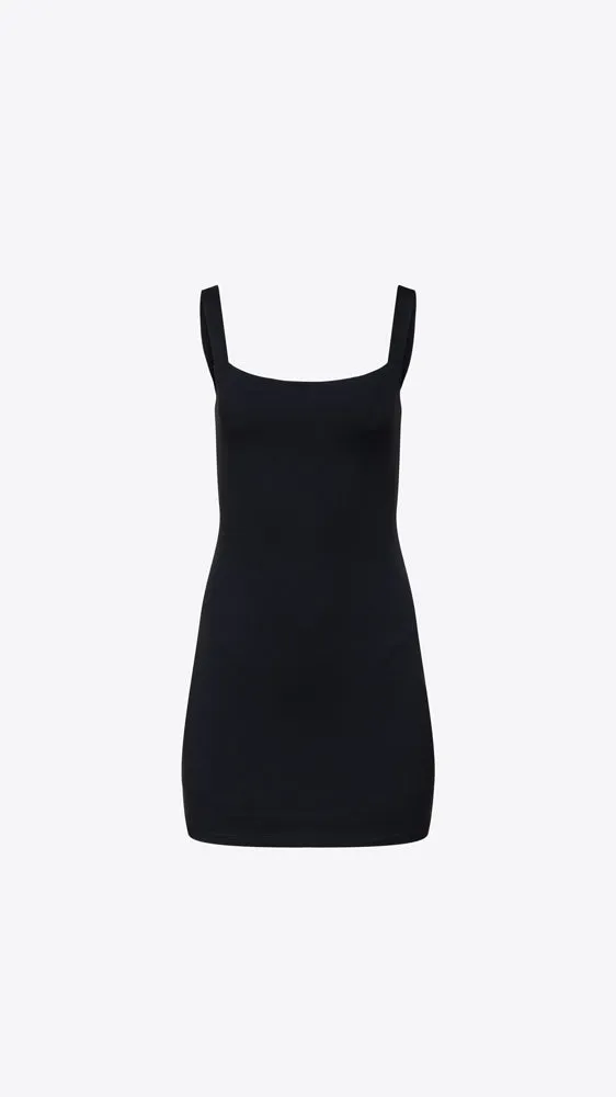 Low Back Dress with Bodysuit - Black