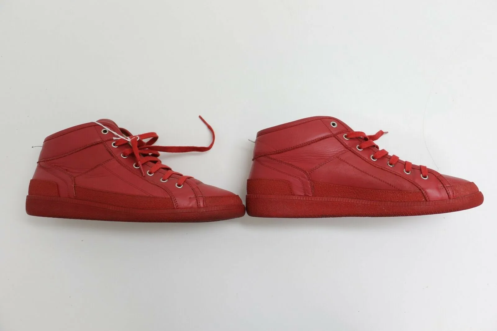 Maison Margiela Red High-Top Leather Sneakers | [S57WS0105] | Size US 12, EUR 45