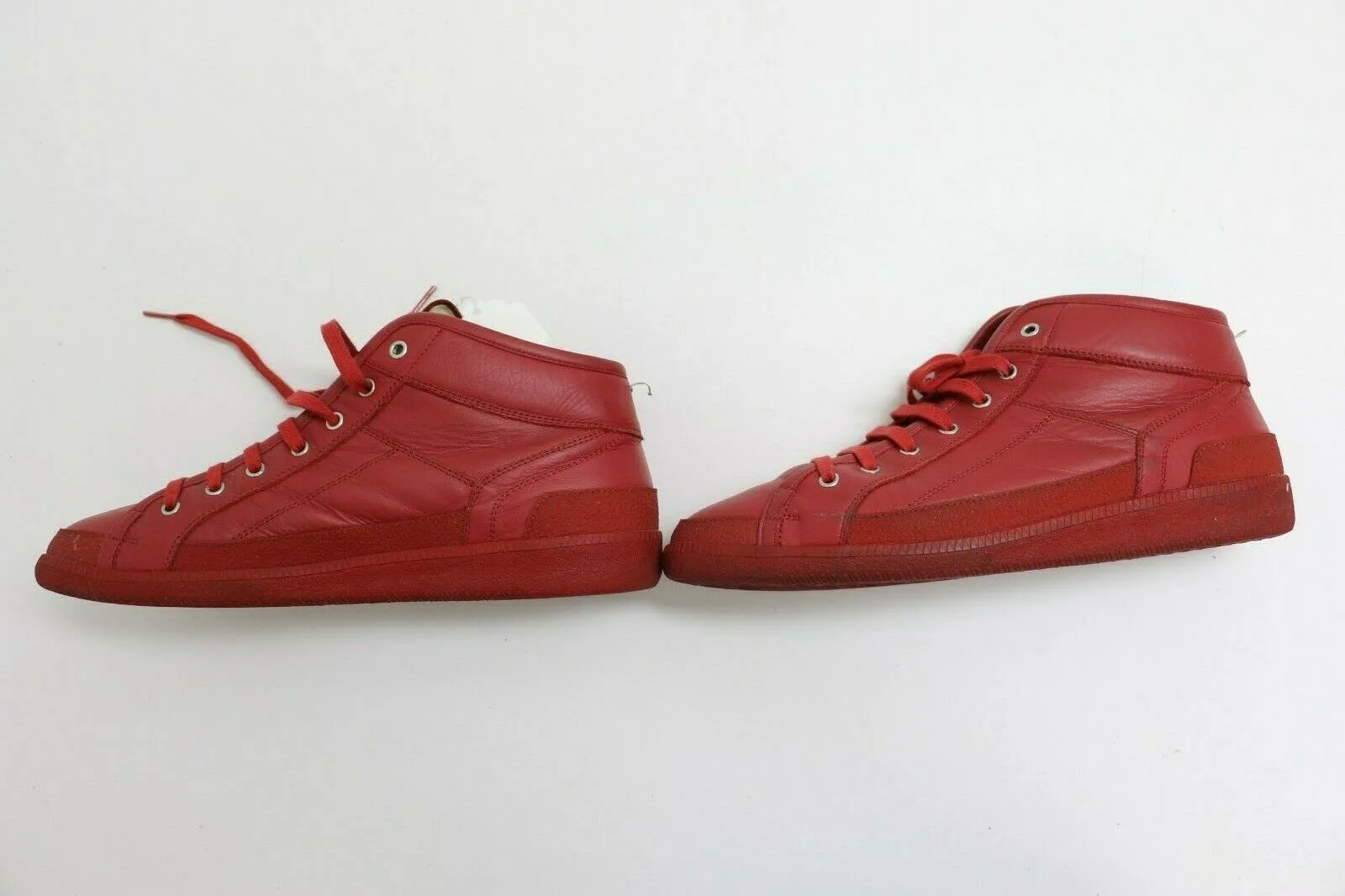 Maison Margiela Red High-Top Leather Sneakers | [S57WS0105] | Size US 12, EUR 45